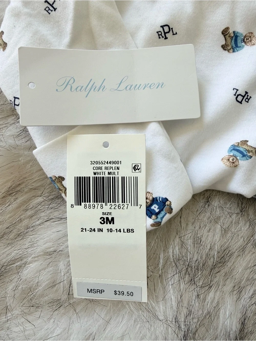 Ralph Lauren Polo Teddy Bear Footed One Piece…3 Months